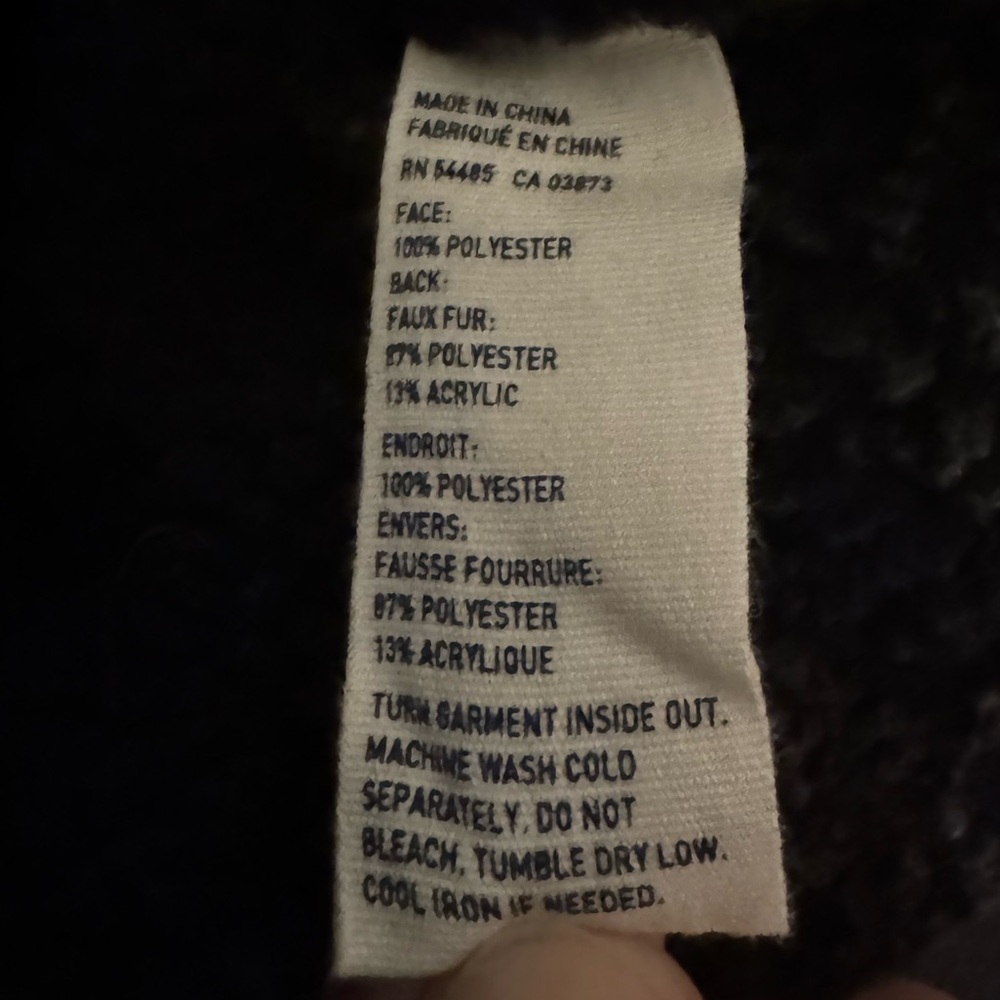 American Eagle Black Suede Shearling Moto Jacket - Picture 4 of 4